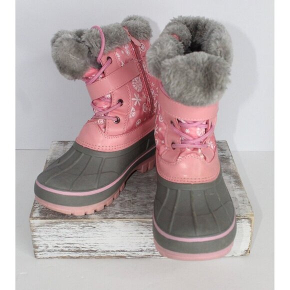 Dream Pairs Other - DREAM PAIRS Girls Pink Mid Calf Faux Fur Lined Winter Snow Muck Boots Youth 2